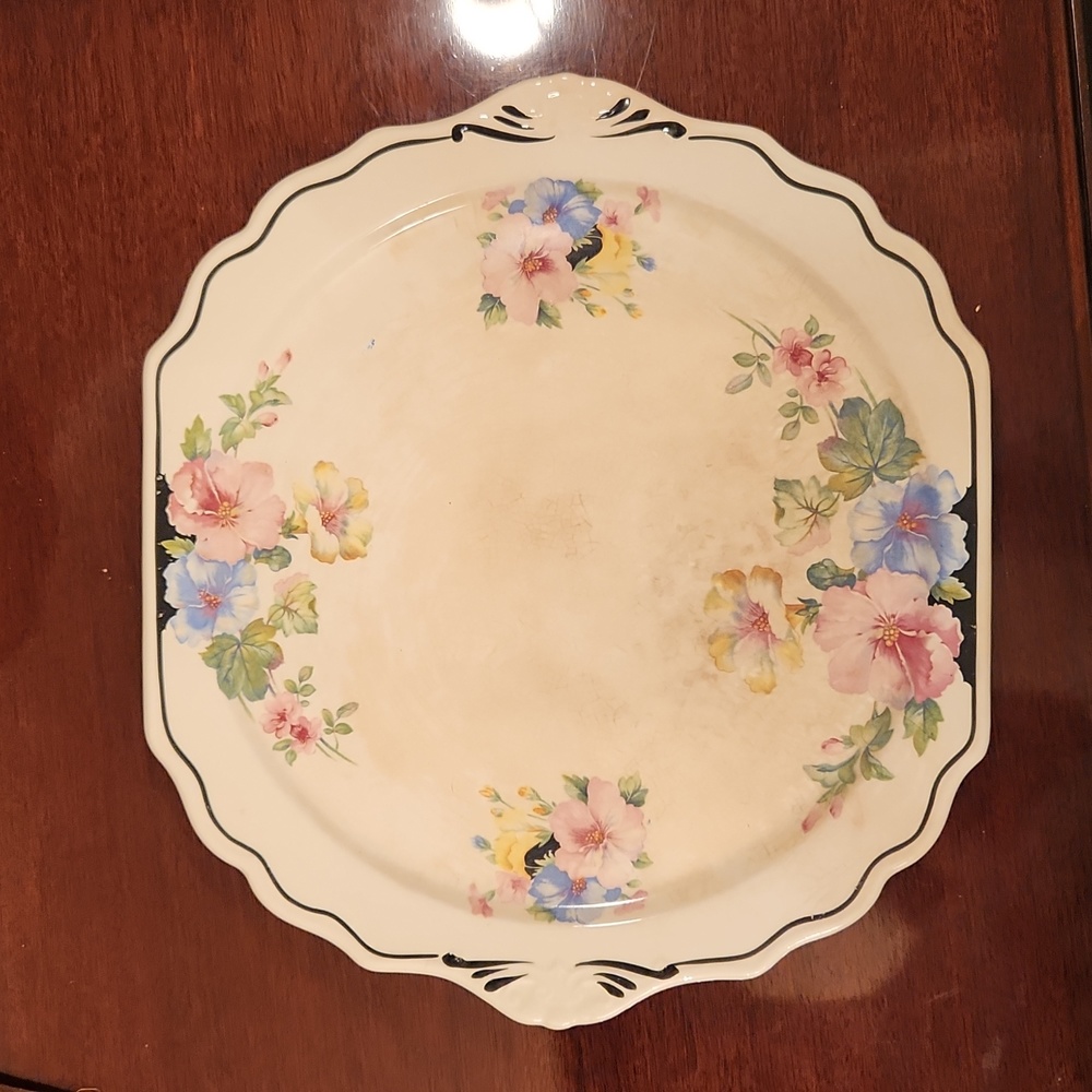 Vintage floral serving platter